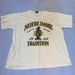 Vintage Notre Dame National Champs 1988 JanSport‎ XL T Shirt Irish Football